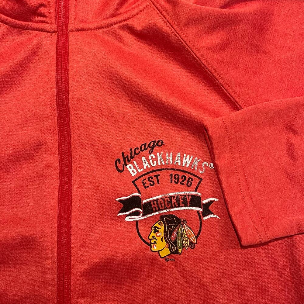 Chicago Blackhawks NHL‎ Salmon Full Zip Jacket Women's Large Jacket Activewear